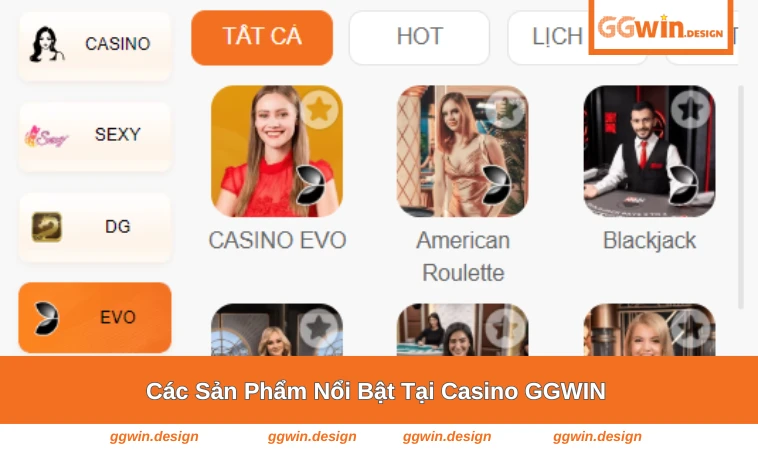 Các trò chơi bài và máy tại sảnh casino