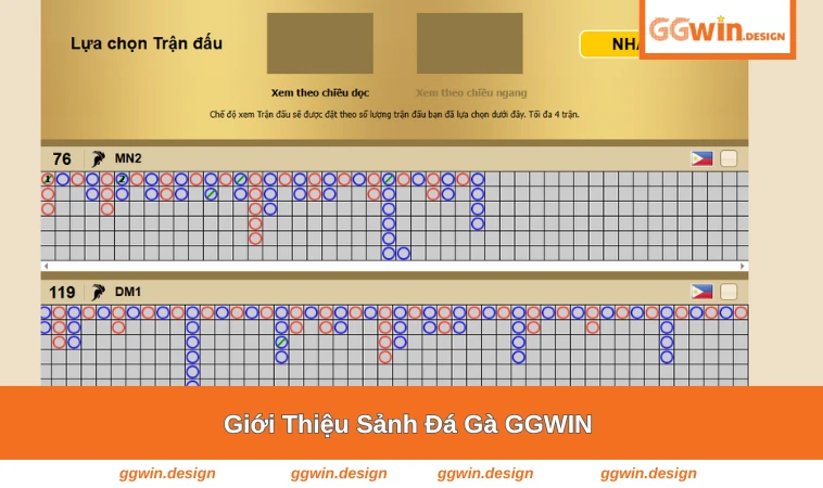 Giao diện sảnh đá gà cùng các trận đấu trực tuyến