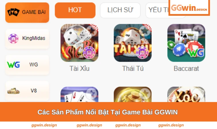 Game Bài GGWIN 2 Danh sách các trò bài nổi bật tại GGWIN
