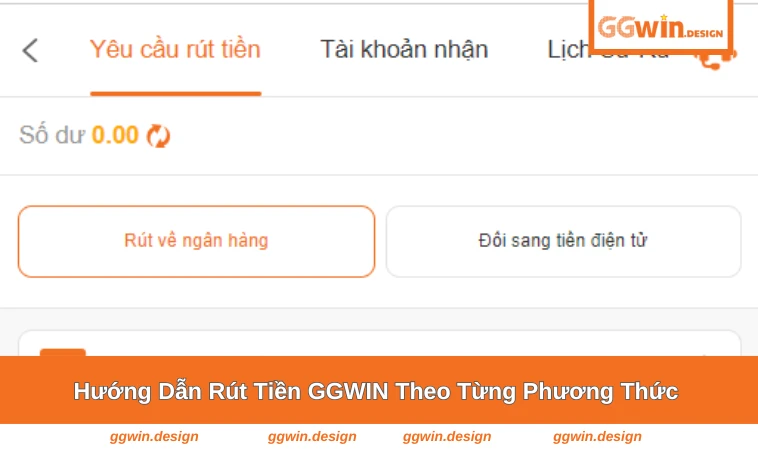Các phương thức rút tiền được hỗ trợ tại GGWIN